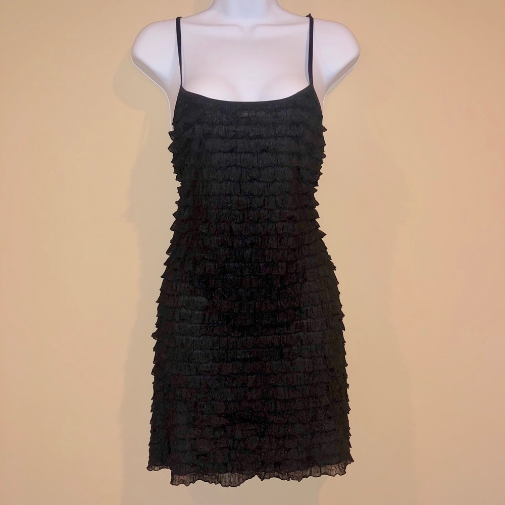 FREE PEOPLE Black Ruffled Bodycon Dress, NWT
